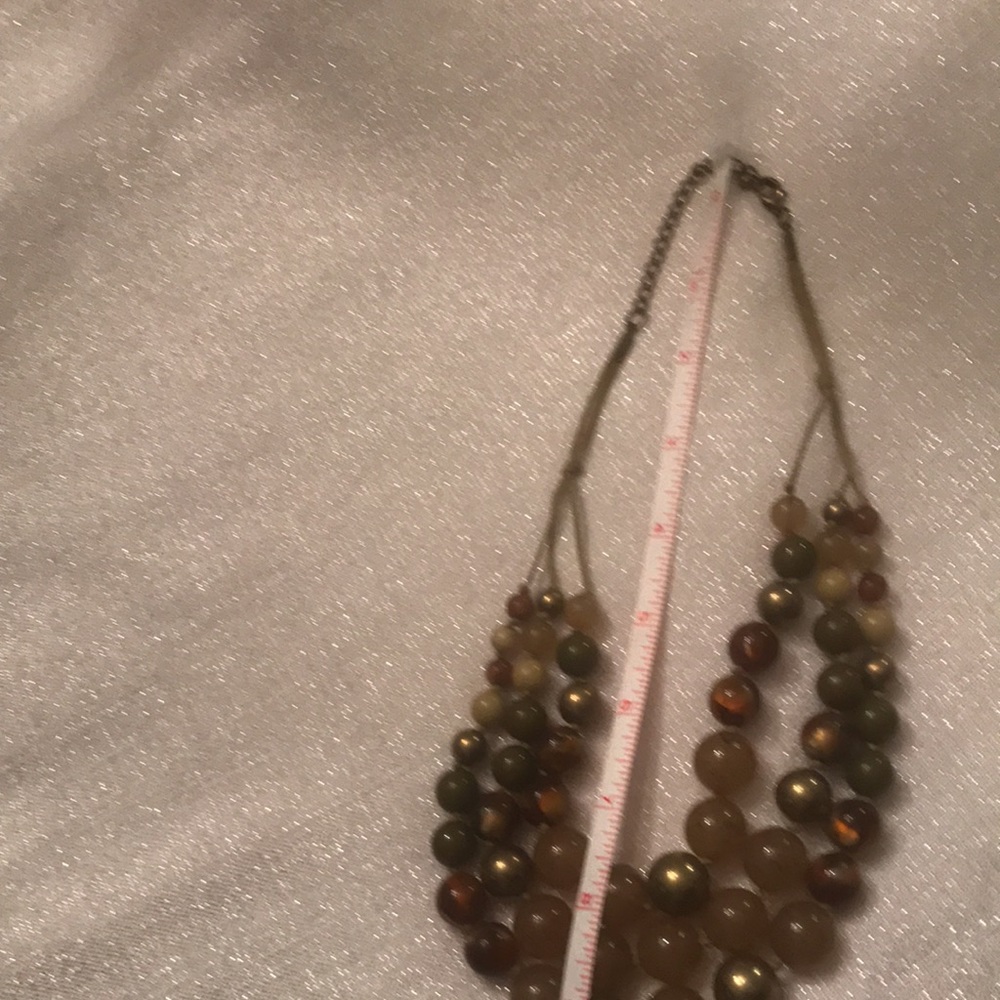 Multi Layer Beads Statement Necklace - Picture 7 of 9